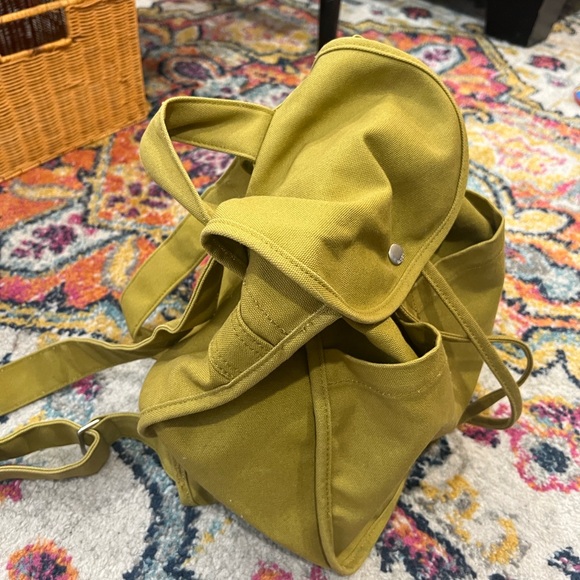 BAGGU Cotton Canvas Drawstring Backpack Purse - Picture 2 of 8